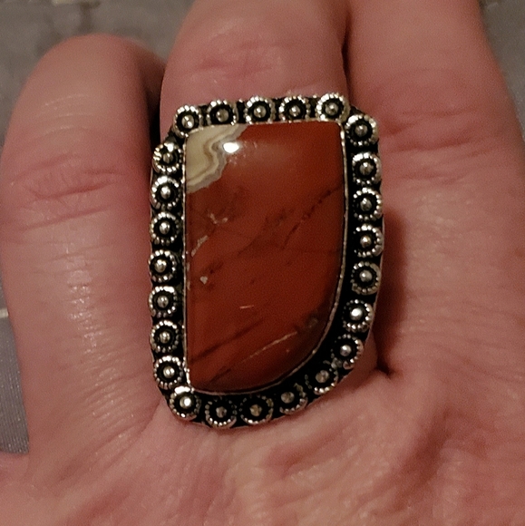 New Healing Red Jasper 925 Silver Ring. - Picture 8 of 9